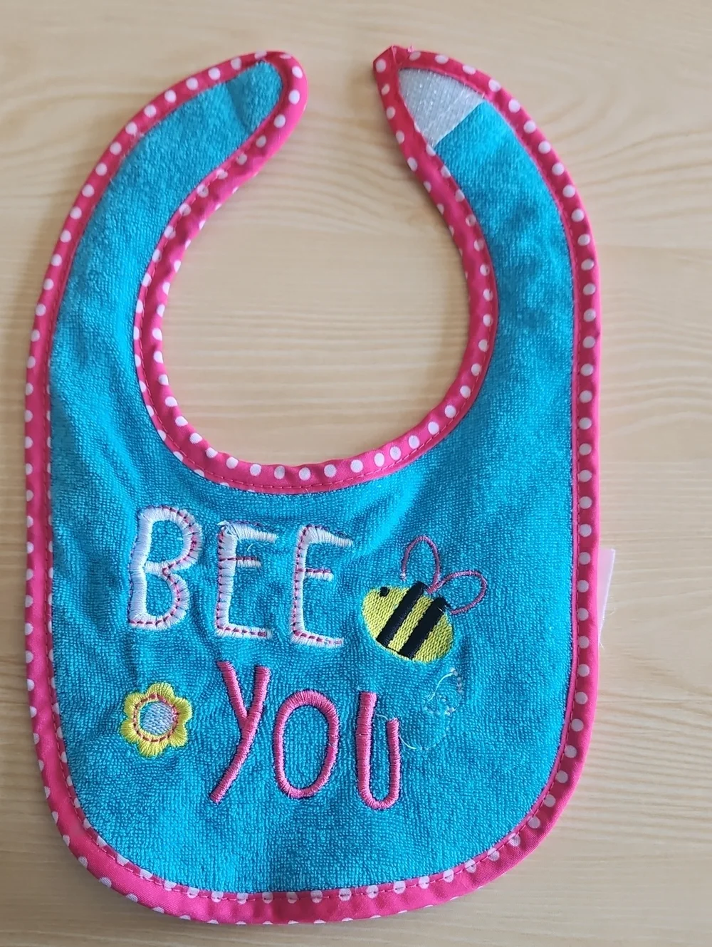BFF Bee You Toddler Bib - Turquoise & Pink